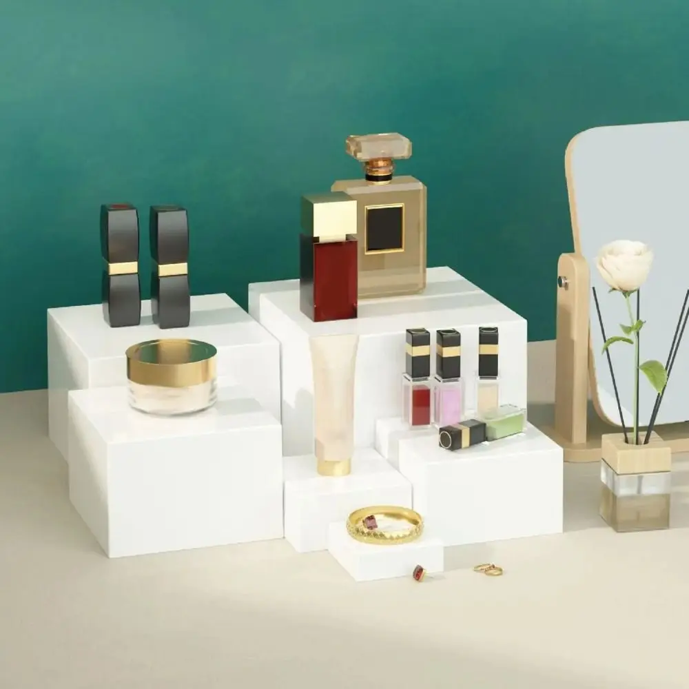 white-transparent-acrylic-display-cube-stackable-square-shape-desktop-food-riser-6-different-sizes-nesting-feature