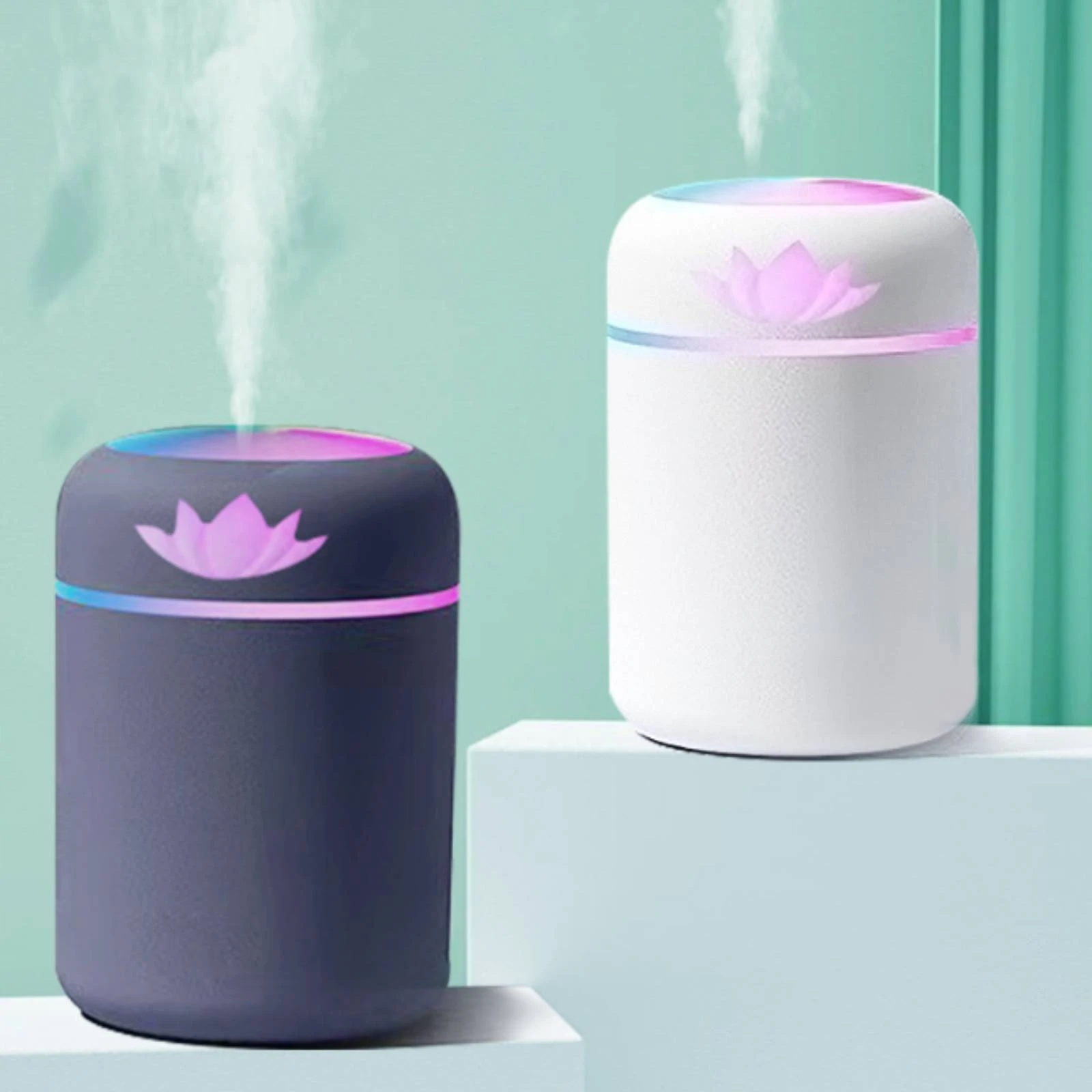 Mini Humidifier with Night Light Quiet Desktop Humidifier Mist Disperser Compact Mist Maker Lightweight