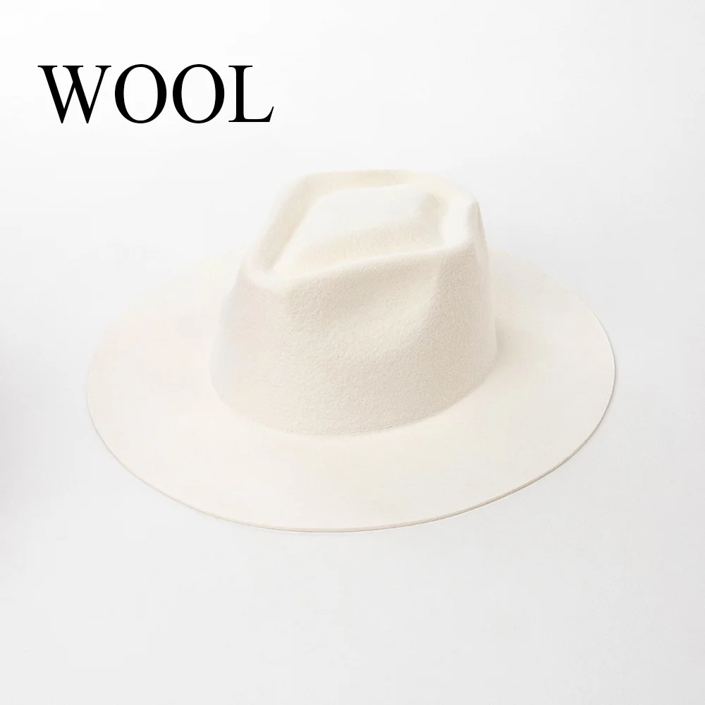 

Шляпа-федора из 100% шерсти, 57 см, унисекс, с широкими полями, однотонная, классический стиль, различные размеры, осень-зима