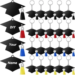 24Sets Acrylic Graduation Gifts Keychain with Graduation Hat Inspirational Gift Key Ring for 2023 DIY Keychain Vinyl Crafting