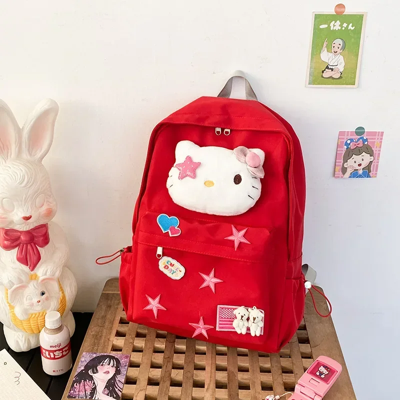 Hello Kitty tas sekolah lucu Sanrio JK ransel tas sekolah pelajar tas travel melindungi tulang belakang serviks sac a dos garcon college