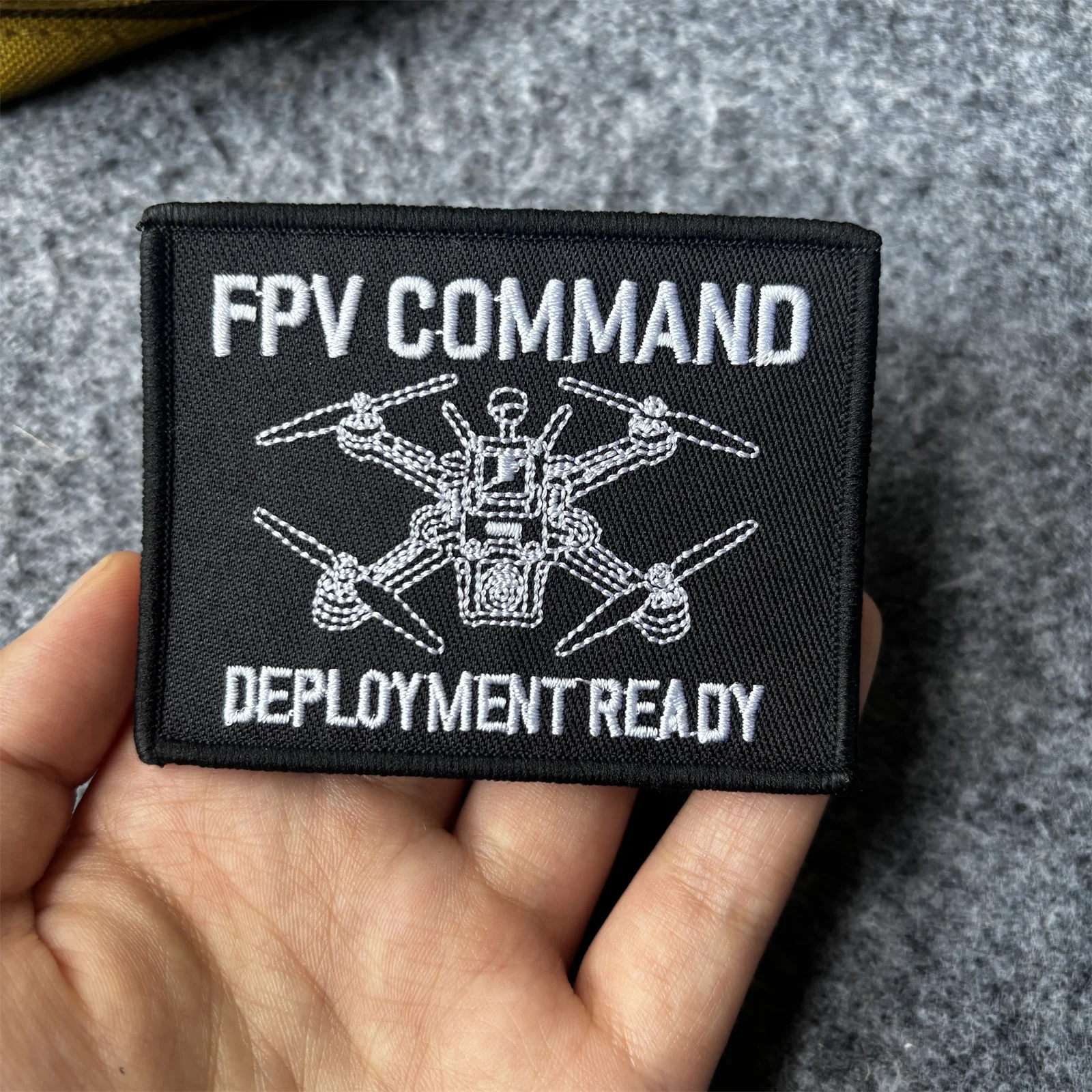 FPV Command Drone Tactical Patch Deployment Ready Embroidered Hook & Loop Morale Badge for Backpack Vest Gear