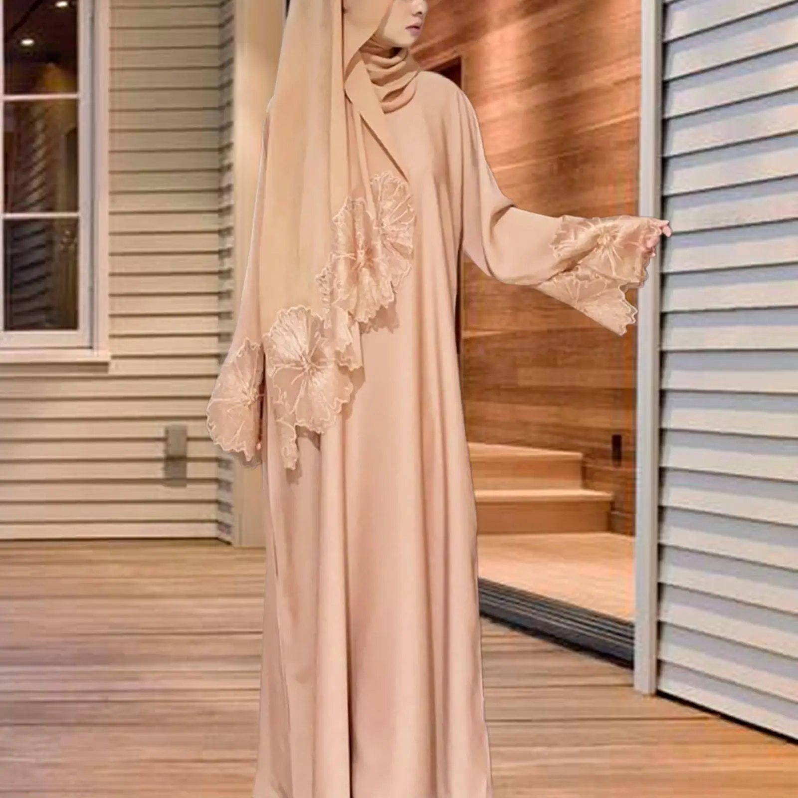 Muslim Robe for Women Small Size with Hijab Islamic Abaya for Casual Banquet