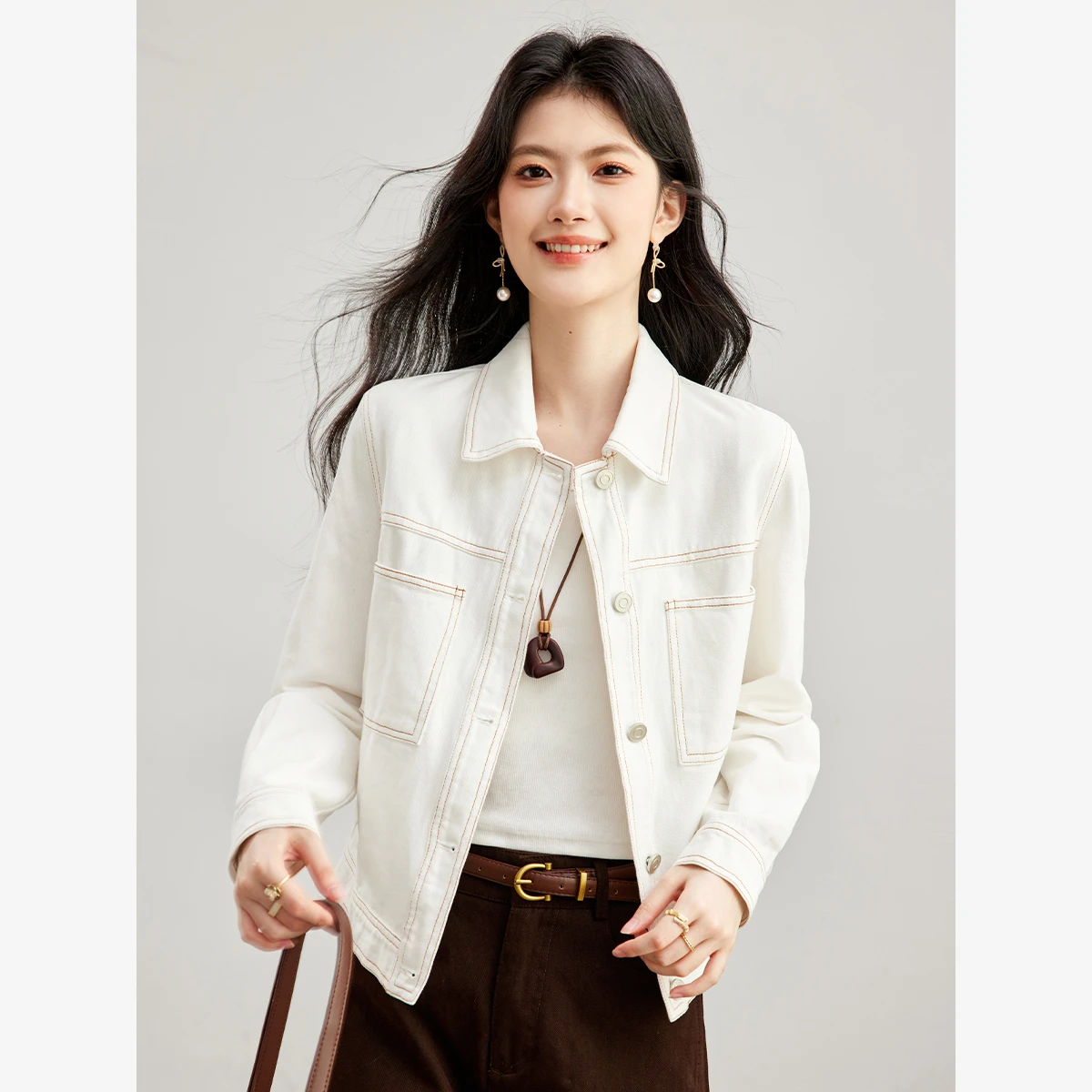 VIMLY Blouson en jean blanc ca - Winter Clothing Trends 2026 avis et prix