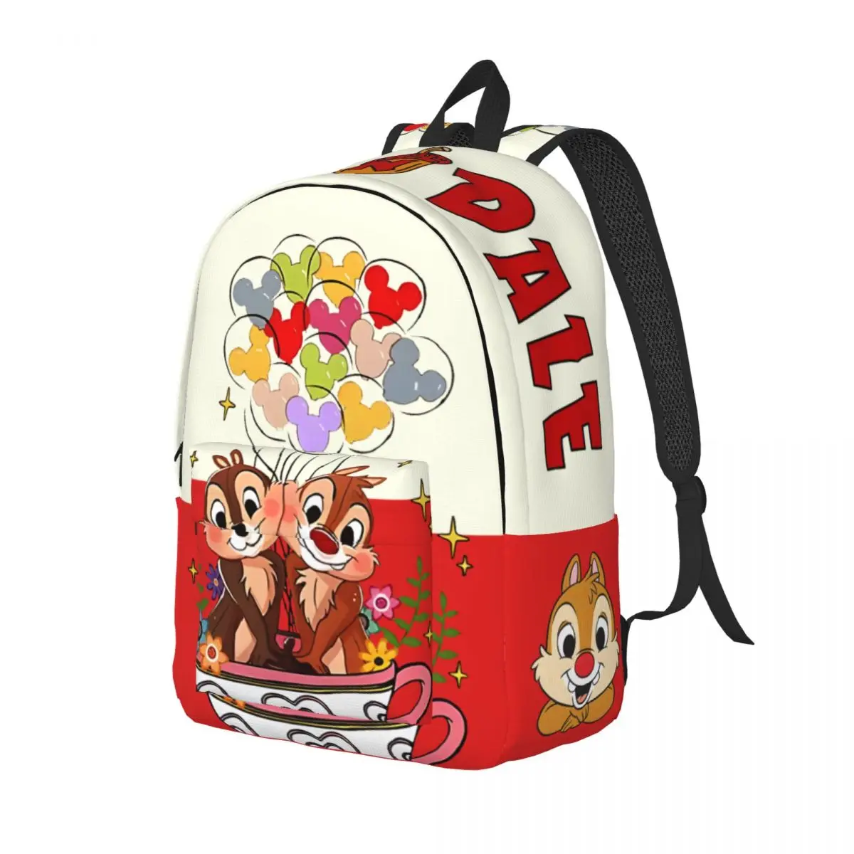 Chip y Dale Fanart alfombrilla de ratón mochila de Disney para estudiantes de secundaria, viaje diario para regalo, mochila de hombro resistente