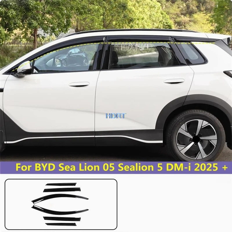 For BYD Sea Lion 05 Sealion 5 DM-i 2025 + Car Styling Window Visor Shelter Weather Shield Side Rain Sun Shade Cover Accessories