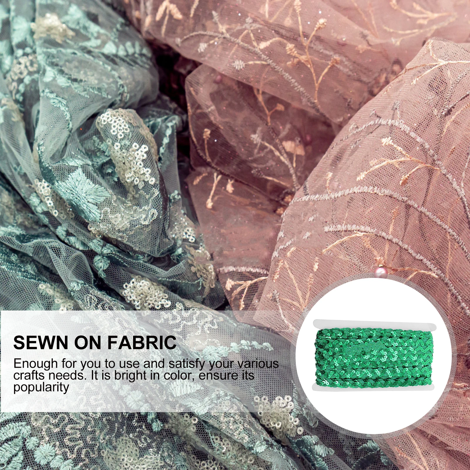 

1 Roll Sequin Braid Trim Polyester Material DIY Crafting Sewing Lace Garment Decorative Sewing Ribbon Sequin Braid Trim