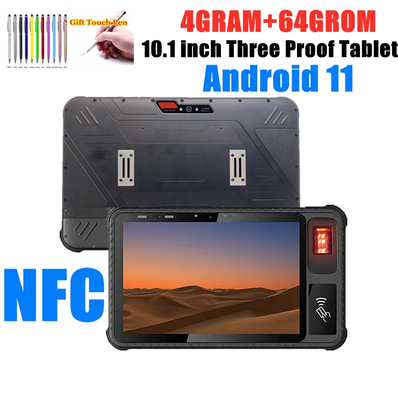 T801 Android 11 Three Defence NDavid Tablet, 4 Go de RAM, 64 mots, M 4G Permanence, Appel téléphonique, MTK 10.1, Octa Core, Touriste, EpiCard, WiFi, 2 caméras, 6765 pouces