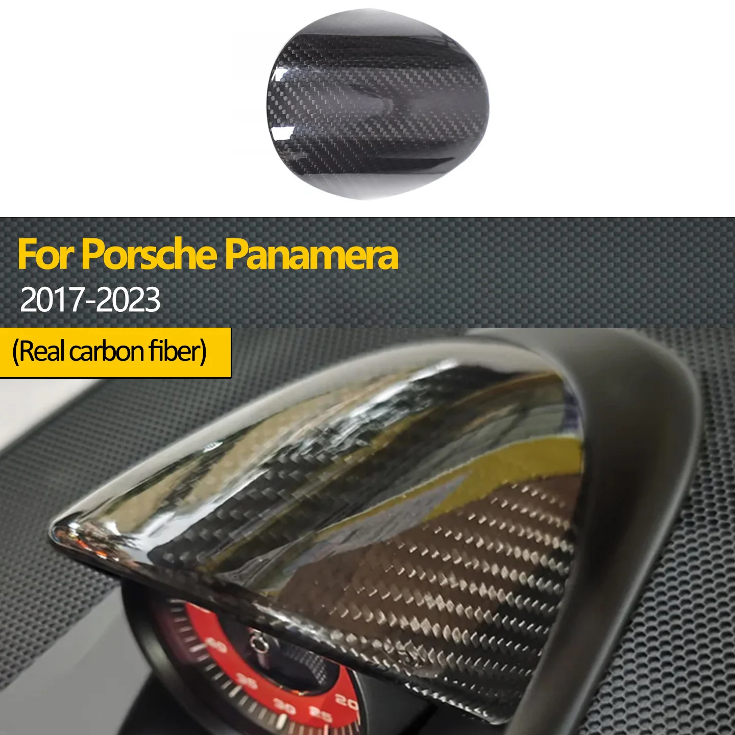 

Suitable for 2017-2023 Porsche Carbon Fiber Panamera Center Console Dashboard Clock Panel Cover Interior Modification