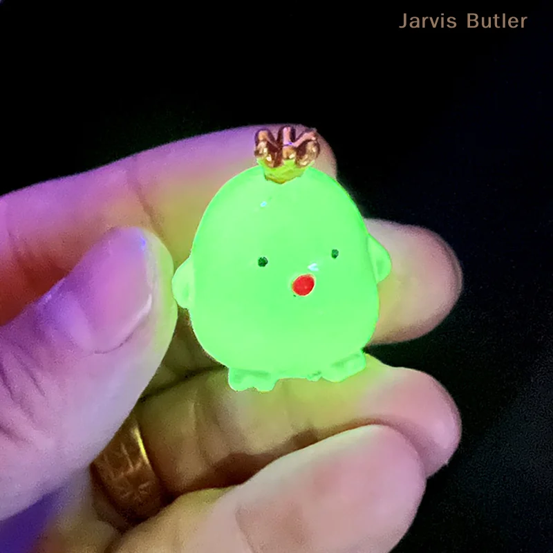 1PC Luminous Crown Chicken Microlandscape succulent plant DIY decorative creative luminous toy