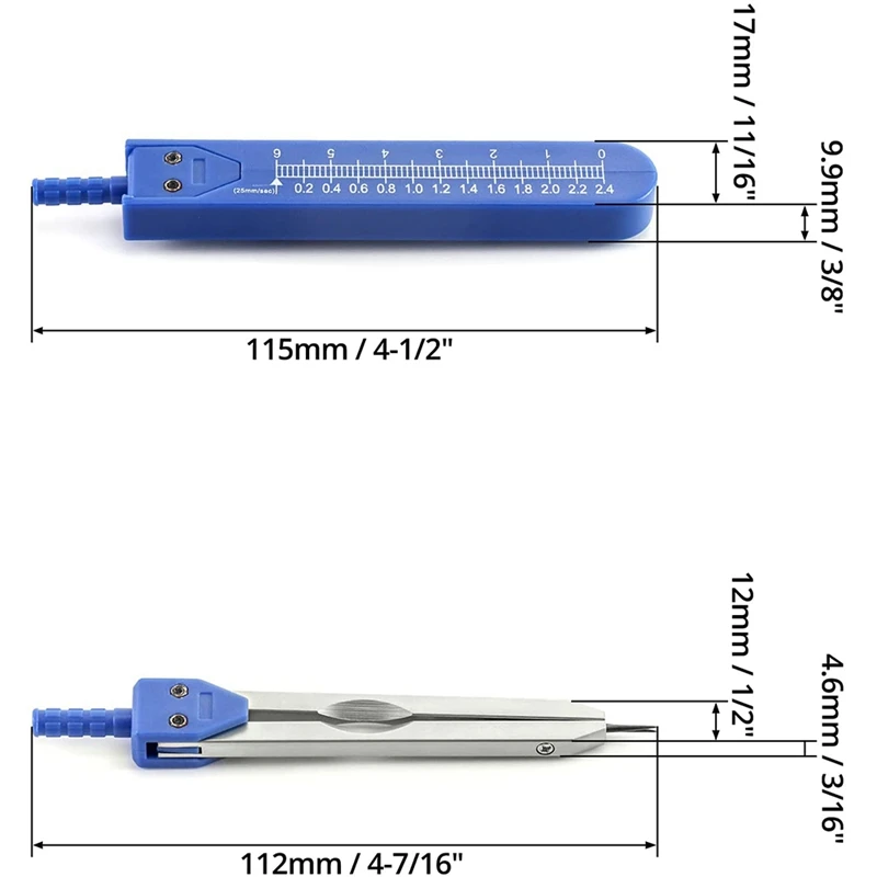 EKG ECG Caliper Electrocardiogram Divider, 2 Pack Measuring Tool ECG Calipers for Electrocardiogram Drafting Divider