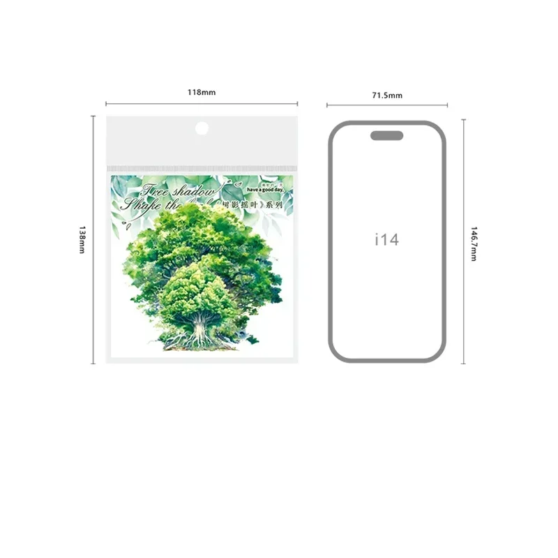 10Pcs StickersTree Shadow Shaking Leaves Stationery Landscaping Light Handbook Winter Snow Scrapbook Cut 118*138mm