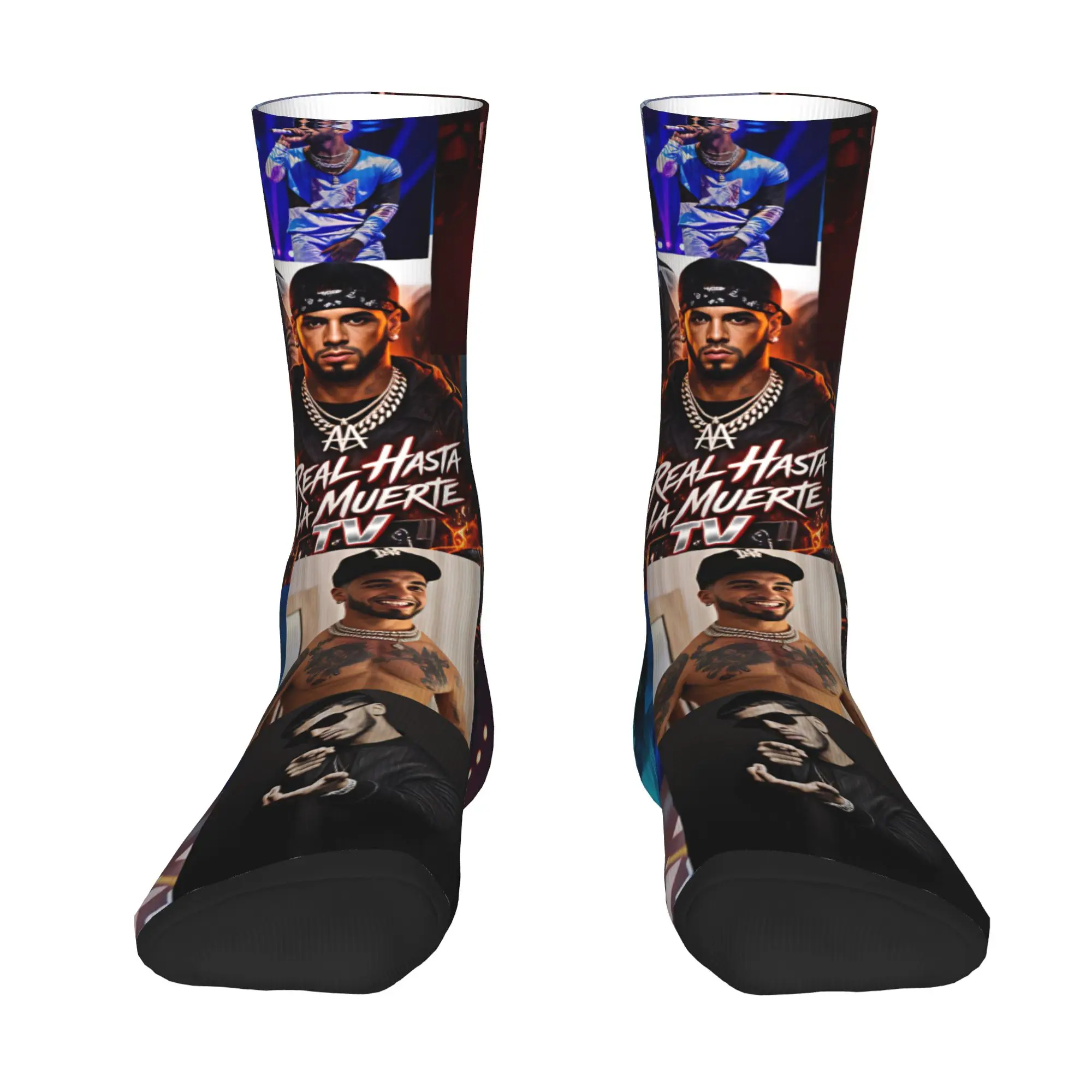 A-Anuel AA Rapper Singer MIRAME Men Women Crew Socks Unisex Funny  Spring Summer Autumn Winter Dress Socks
