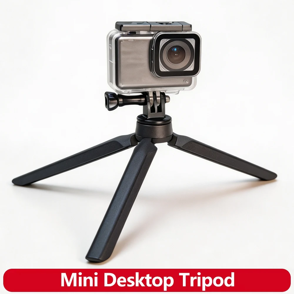 Mini tripé de mesa com adaptador de parafuso para GoPro Hero 13 12 11 10 9 8 7 insta360 SJCAM AKASO DJI OSMO Action 5 PRO 4 3 2 câmera
