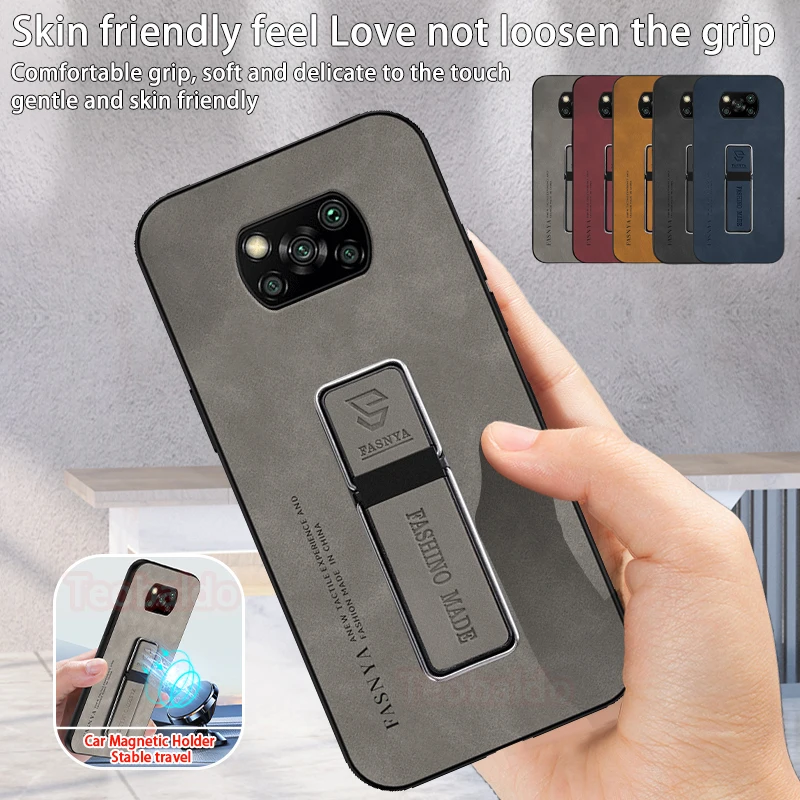 For Xiaomi Poco X3 Pro Case Car Magnetic Holder Phone Cases For Poco X3 NFC X 3 Pro X3Pro Silicone Shockproof Leather Back Cover