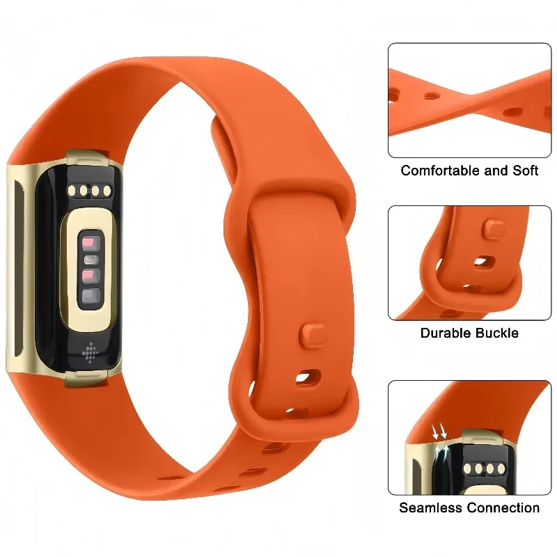 Watch Band for Fitbit Charge 5 6 Strap Replacement Silicone Sport Bracelet for Fitbit Charge 5 Smartwatch Band Accessories - view 3