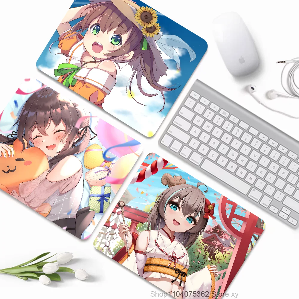 Game Anime Hololive Vtube Natsuiro Matsuri Mousepad Small LockEdge Mouse Pad For Gamers Computer Desk Pad Rectangular Anti-slip