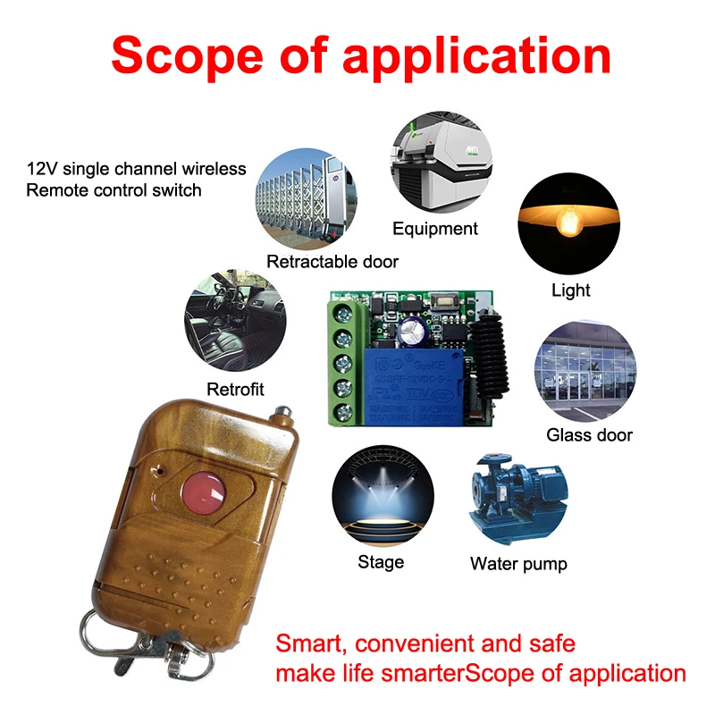 433Mhz Wireless Remote Control EV1527 Learning Code Transmitter 2 bottons DC 12V 10A RF Relay Receiver