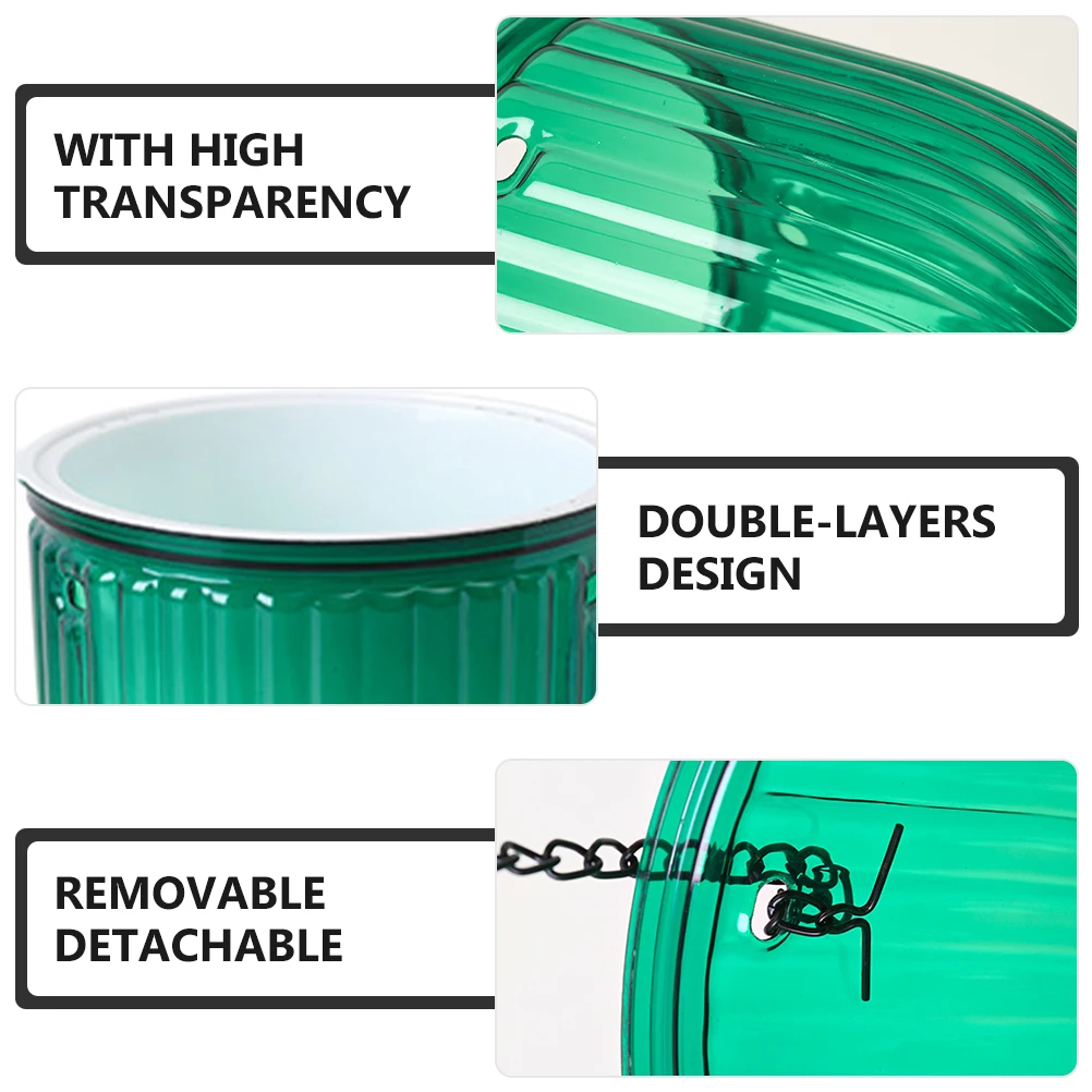 

2pcs Self Watering Hanging Plant Pot Resin Wall Planter Outdoor Indoor With Drainage Chains Transparent Balcony Garden Container