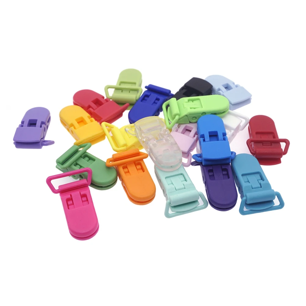 50 Stuks 20 Mm 20 Kleuren Kleurrijke Plastic Fopspeen Clips Voor Jewelr Maken Sieraden Accessoires Diy Fopspeenketting Jarretel Peuter