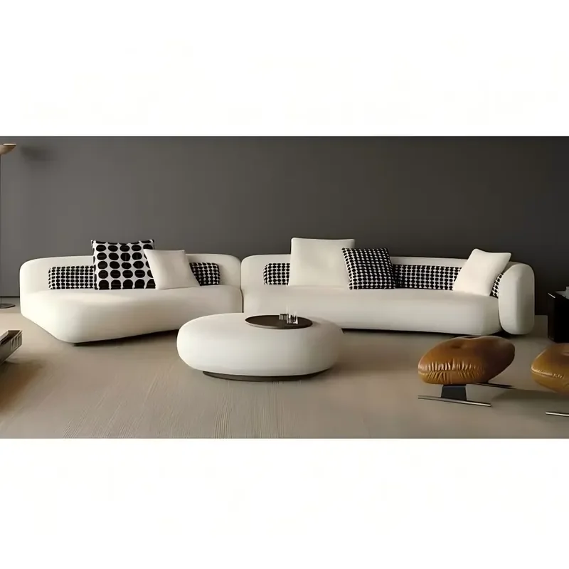 #Customization Full House Design 5 Start Hotel Moon Shape Lounge Sofa Furniture Living Room Modern Modular Fabric Sofa