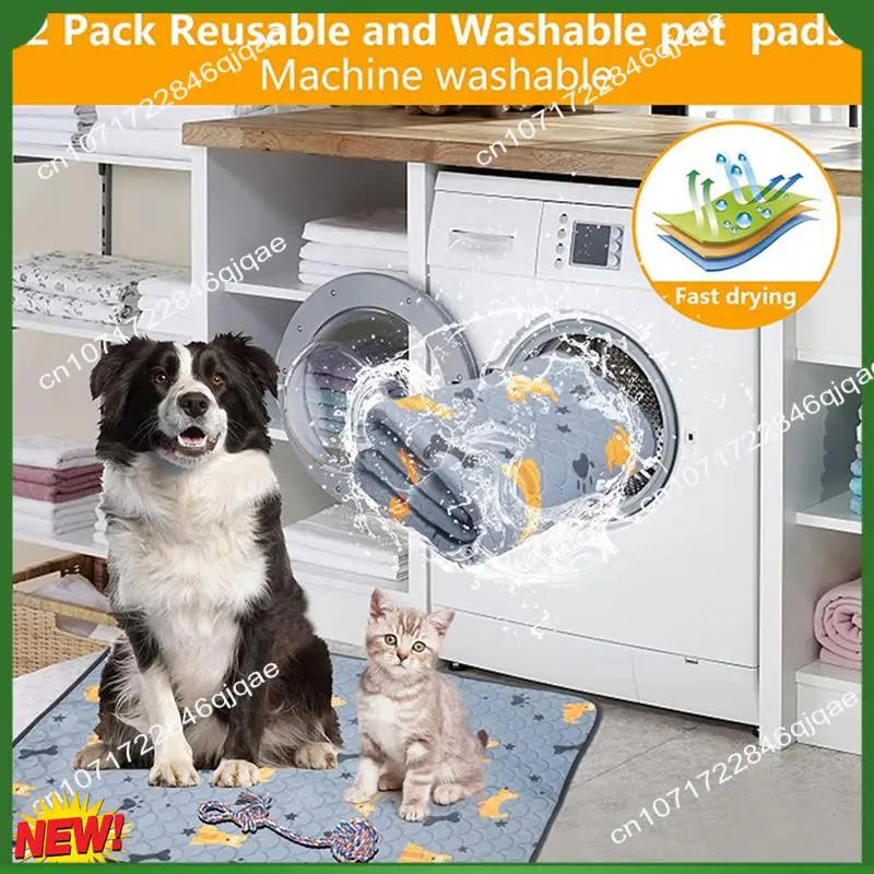 A48I 2 uds revestimientos para jaula de conejillo de indias absorbentes reutilizables lavables almohadillas para orinar conejillo de indias impermeable ropa de cama para hámster cachorro reutilizable gris