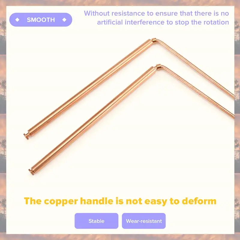 N75R-2Pcs Copper Dowsing Rods Kit Spiritual Divining Rods Flexible Copper Rod Dowsing Spirit Rods Kit With Pendulum Pendant