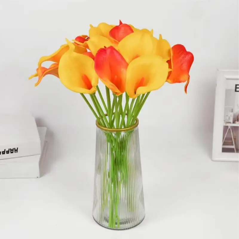 1/5/10Pcs Artificial Flowers Calla Lily Real Touch Tulip Flower Bouquet For Wedding Bride Home Vase Decoration Fake Plants Gifts