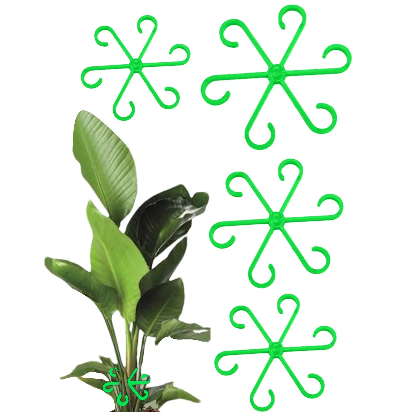 4Pcs Hanging Plant Stand Anti-Toppling Support Pole Plastic Hooks Fixator Support Fixer Hydroponic Branch Fixing Pot Rack