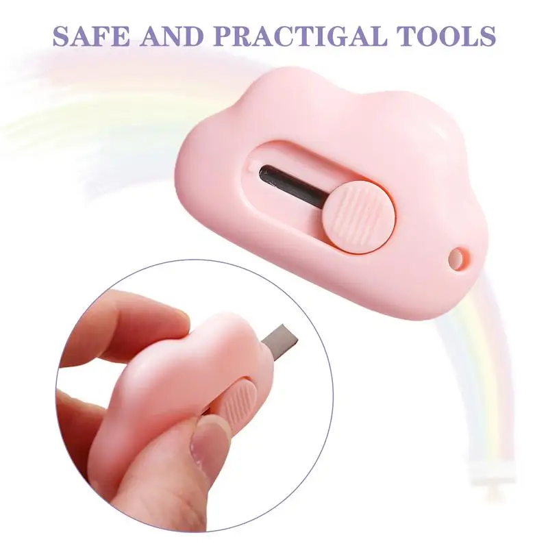 Mini Box Cutter per ufficio Cute Cloud Portable Utility Paper Cutter retrattile Small Letter Opener Razor School forniture per ufficio