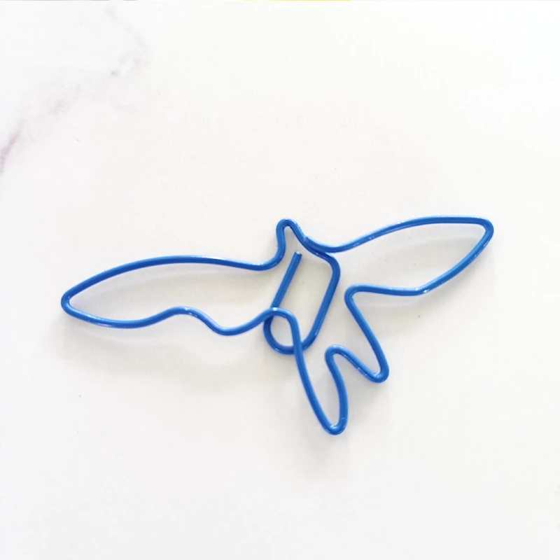 Imagem -05 - Clipe de Papel de Pássaro Azul Clipes de Papel Criativo Paperclip Animal Pássaro em Forma de Papel em Forma de Pássaro Voador Paperpins de Metal Novo