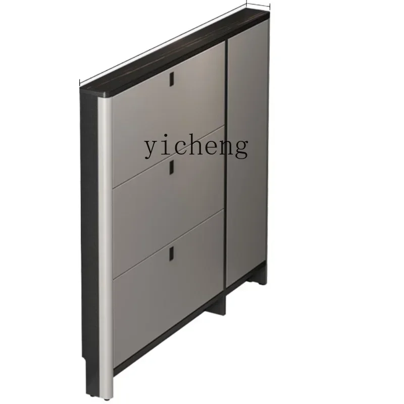 ZZTQH ultra-thin shoe cabinet 12cm household door solid wood entry simple modern tipping bucket
