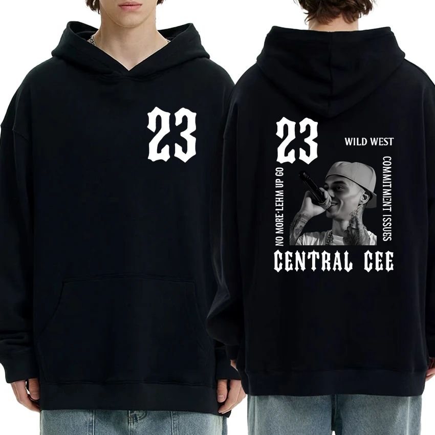 

Central Cee Wild West Central Graphic Double Sided Printed Unisex Hoodie Men Women Long sleeve Fleece Street Hip Hop Sweatshirt