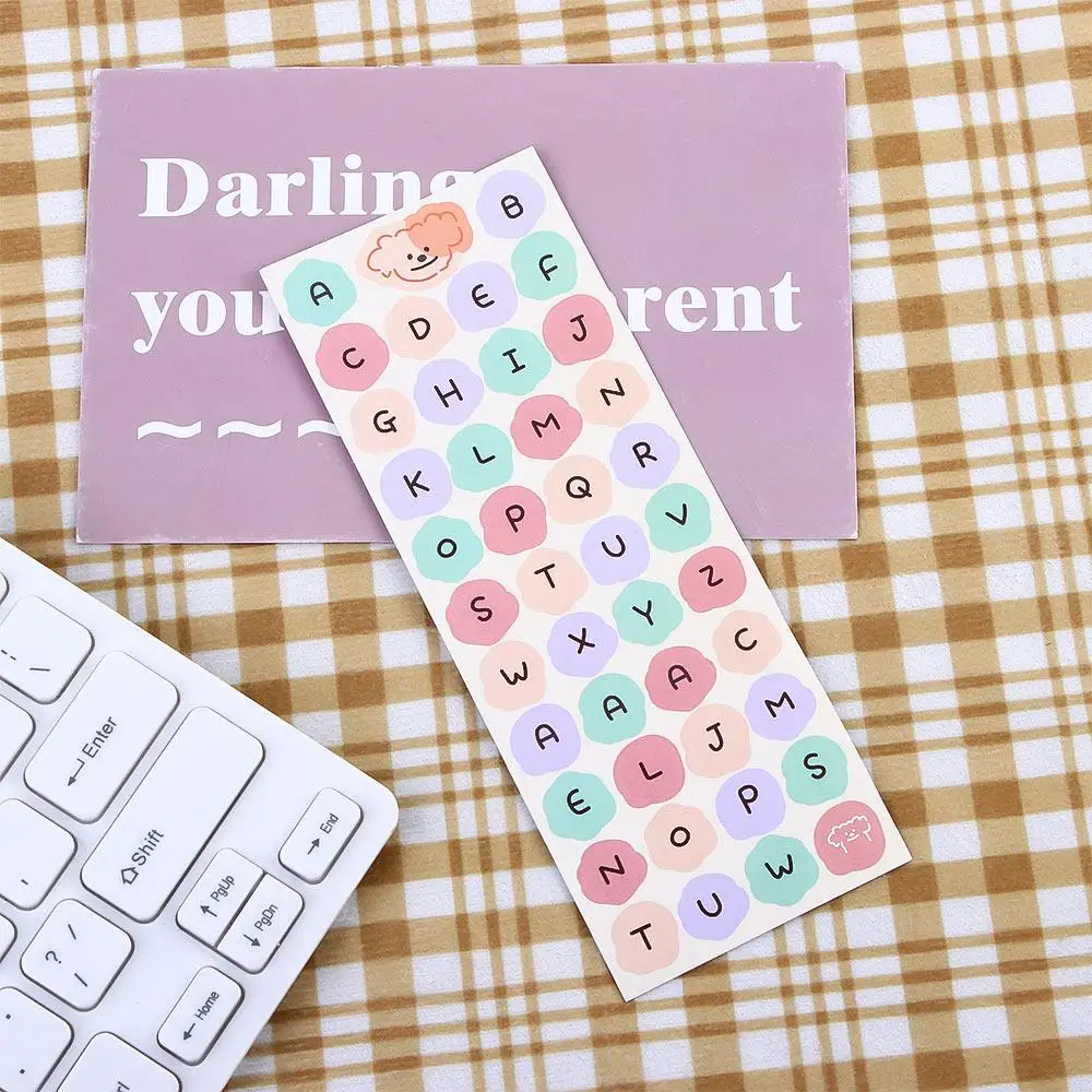 Scrapbooking Alphabet Stationery Sticker English Letter Label Sticker Cartoon Dog Sticker English Uppercase Lowercase