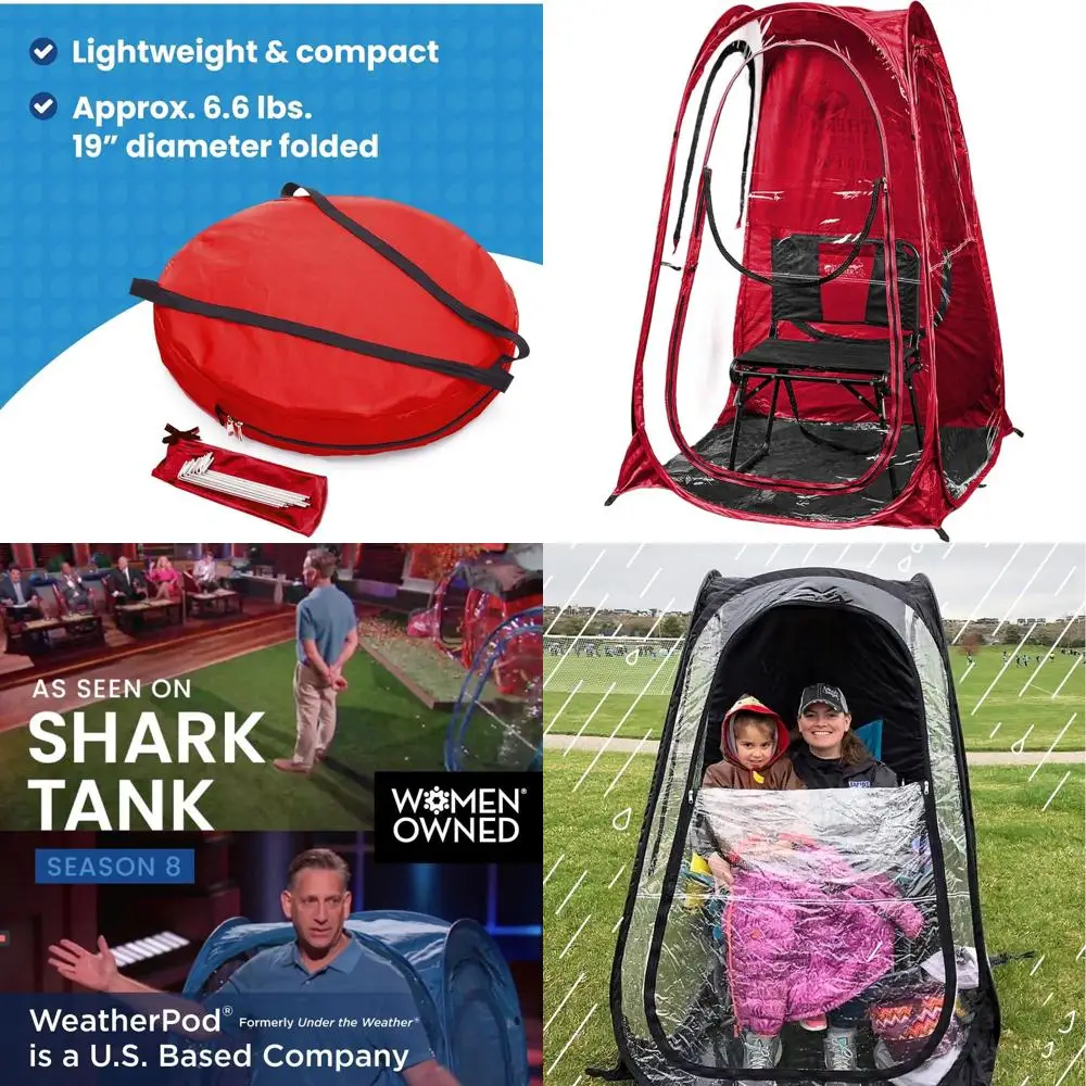 

Портативный метеорологический прибор WeatherPod ™ Укрытие - сохраняет тепло, сухость и тень - идеально подходит для активного отдыха, защиты от дождя и ветра - компактное укрытие для одного человека