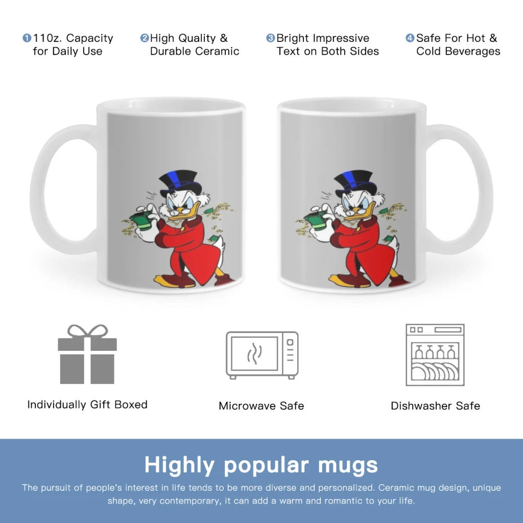 Graffiti-Art-Duck-and-Money-Free shipping Coffee Cups Ceramic cups creative cups and cute mugs Personalized Gift Cup For Tea