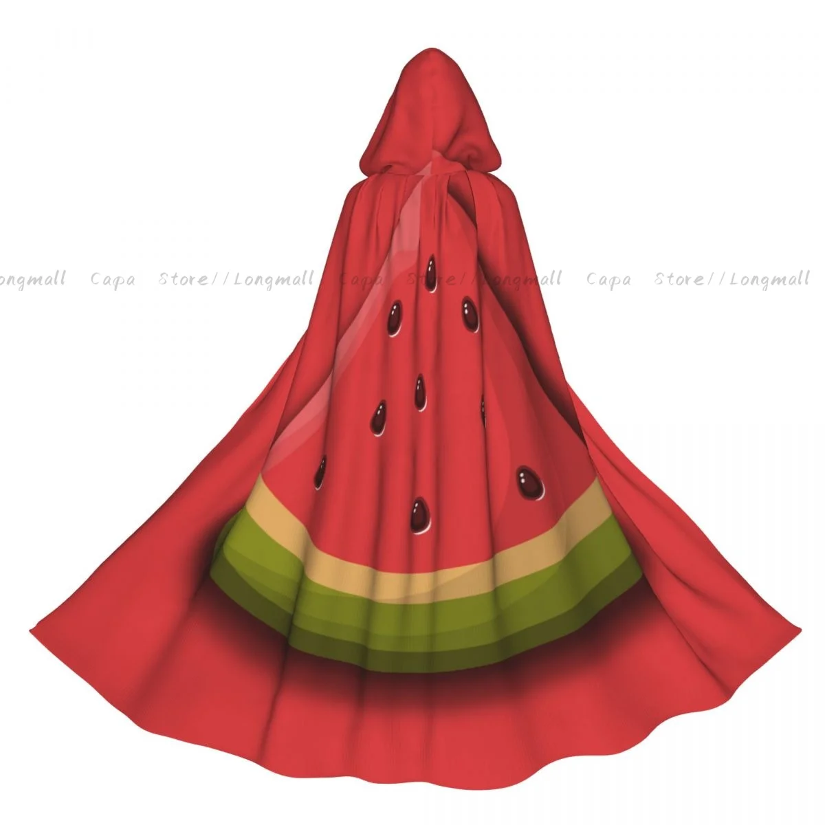 Adult Vampire Cape Hooded Robe Watermelon Halloween Cloak Full Length Cosplay