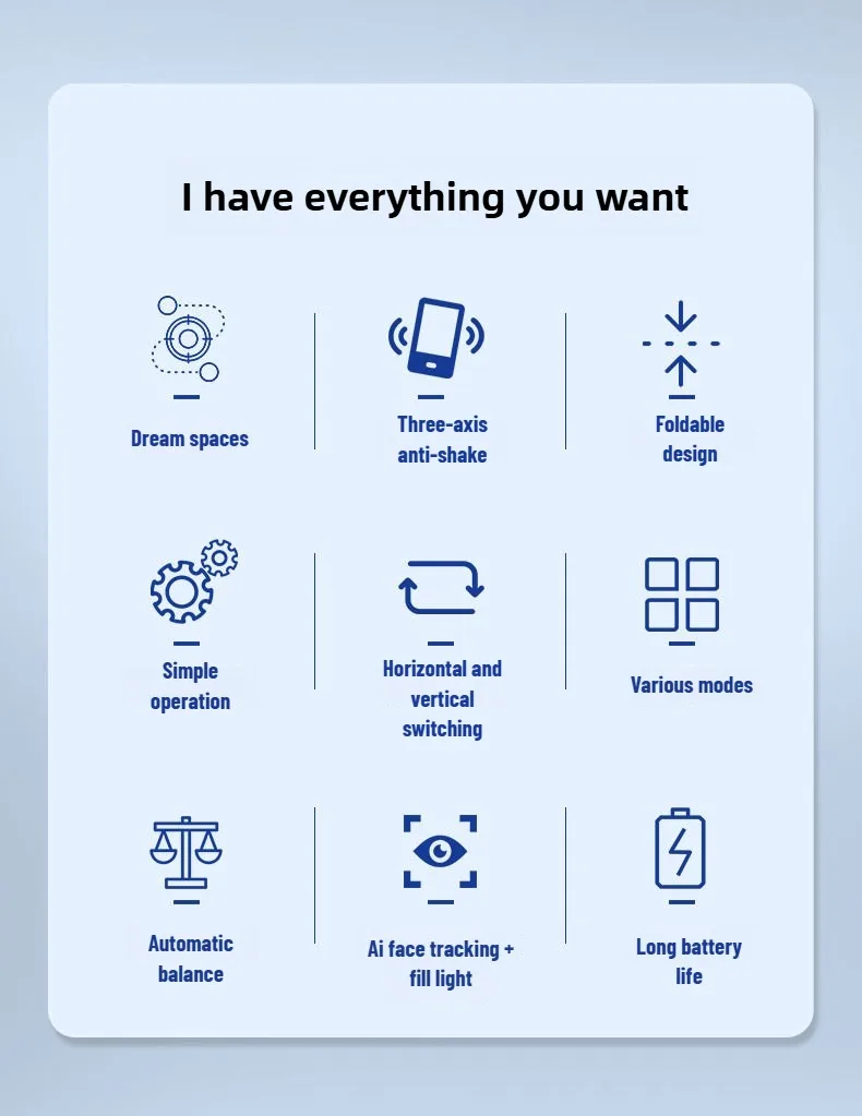 Description Picture 3 of itemMobile gimbal stabilizer ,Phone Stabilizer for Video Recording with Face/Object Tracking,3-Axis Gimbal for Android,iPhone