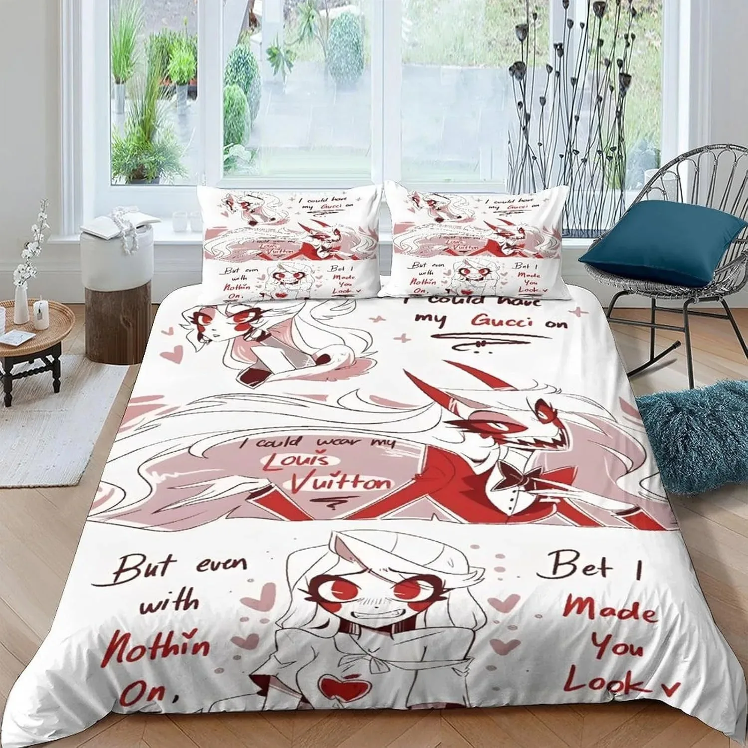 

Hazbin Hotel Cartoon Duvet Cover 3D Exquisite Digital Printing Bedding Set Charlie Comforter Bed Youth Home Decor Kids Boys Gift