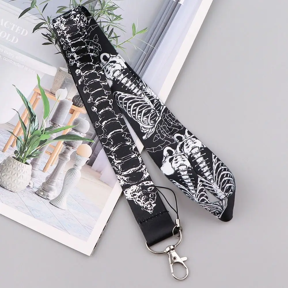 Skull Design Skull Credential Holder Skeleton Lanyards Punk Style Skeleton Lanyards Business Card Holders Workplace ID