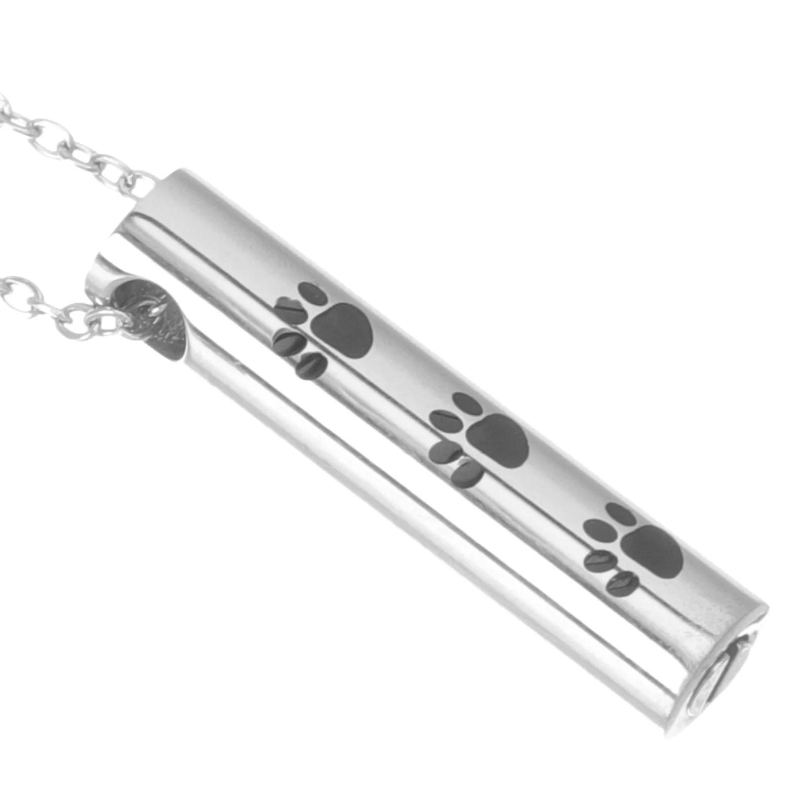 

Titanium Steel Urn Necklace Ashes Keepsake Jewelry Cat Dog Memorial Stones Pendant Silver Metal Cremation Pet Lover for ashes