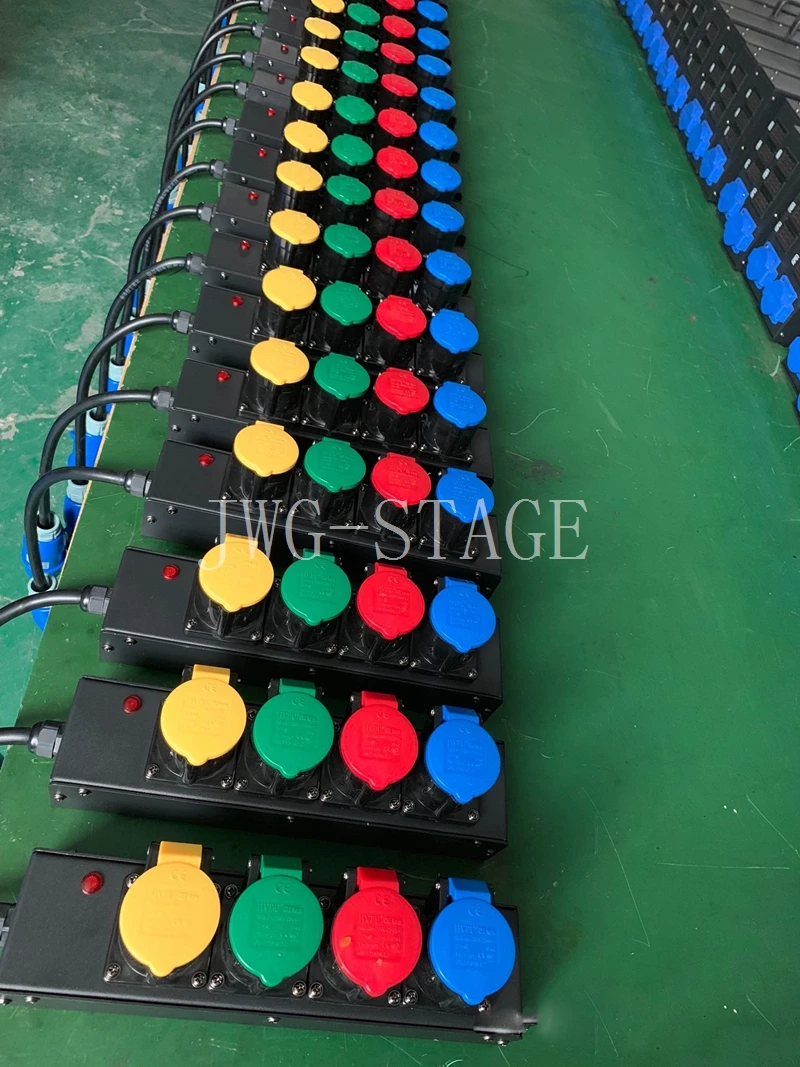 16A 1 to 4 Split Power Junction Box Lighting Power Box Stage Lights Audio Power Supply