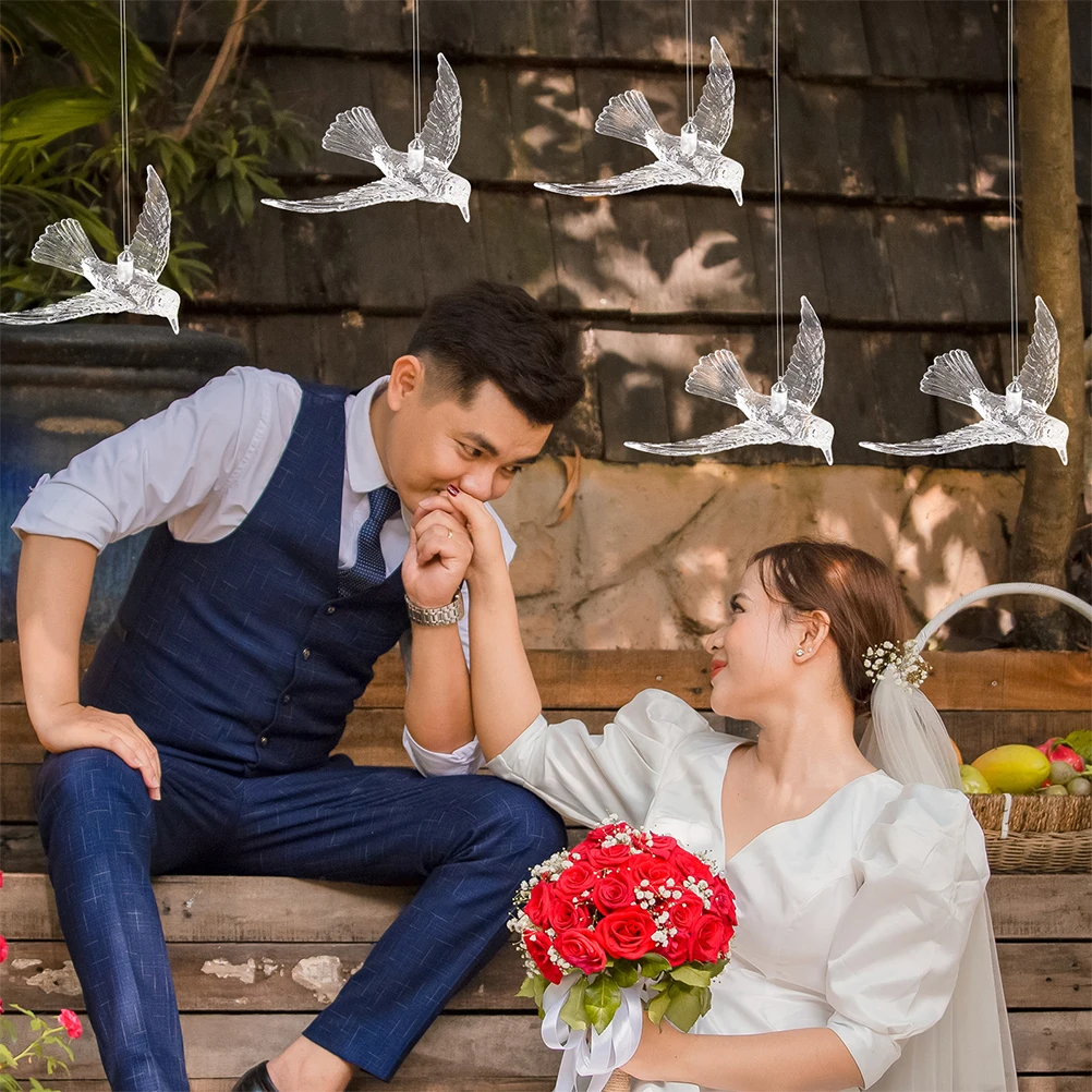 

4Pcs Transparent Acrylic Hummingbird Ornaments Hanging Decor Ceiling Decoration Bedroom Living Room Xmas Tree Party