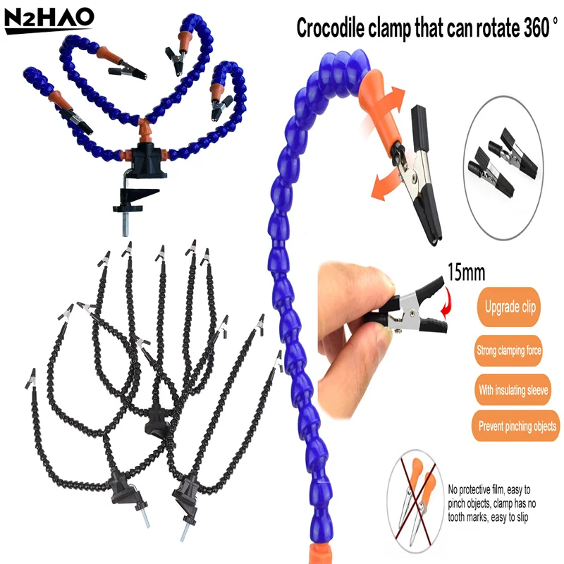 Black Multi Soldering Helping Third Hand Tool Table Clip Soldering Stand Welding PCB Holder Flexible Arm Soldering Tool