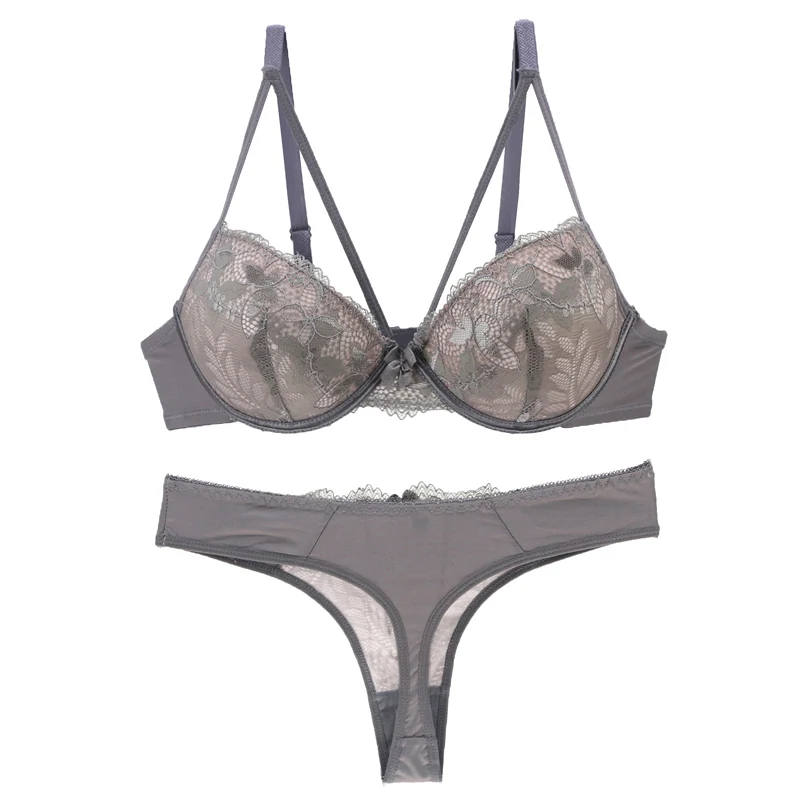 2023 Push Up Bras Set Lace Embroidery Underwear For Women 32/70 34/75 36/80 38/85 40/90 42/95 44/100 BCDE Cup Female Lingerie