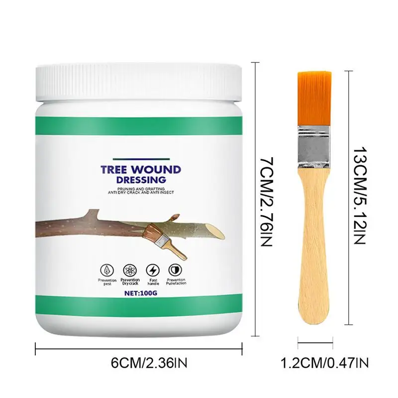 Tree Pruning Sealer with Brush Bonsai Cut Wound Paste Plant Grafting Pruning Sealer Garden Supplies Trees Repairing Agent