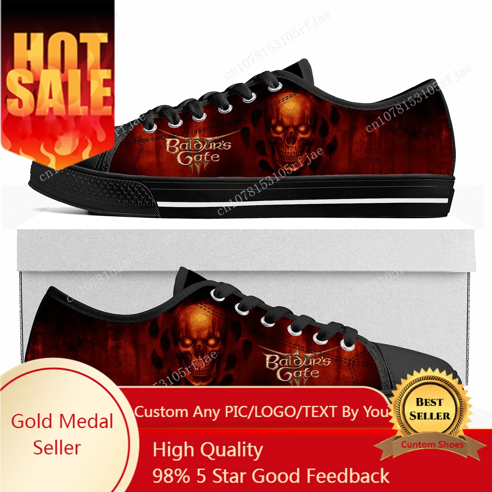 

Baldur's Gate Low Top Sneakers Cartoon Game Womens Mens Teenager Shoes Casual Fashion Tailor Made Canvas Sneaker