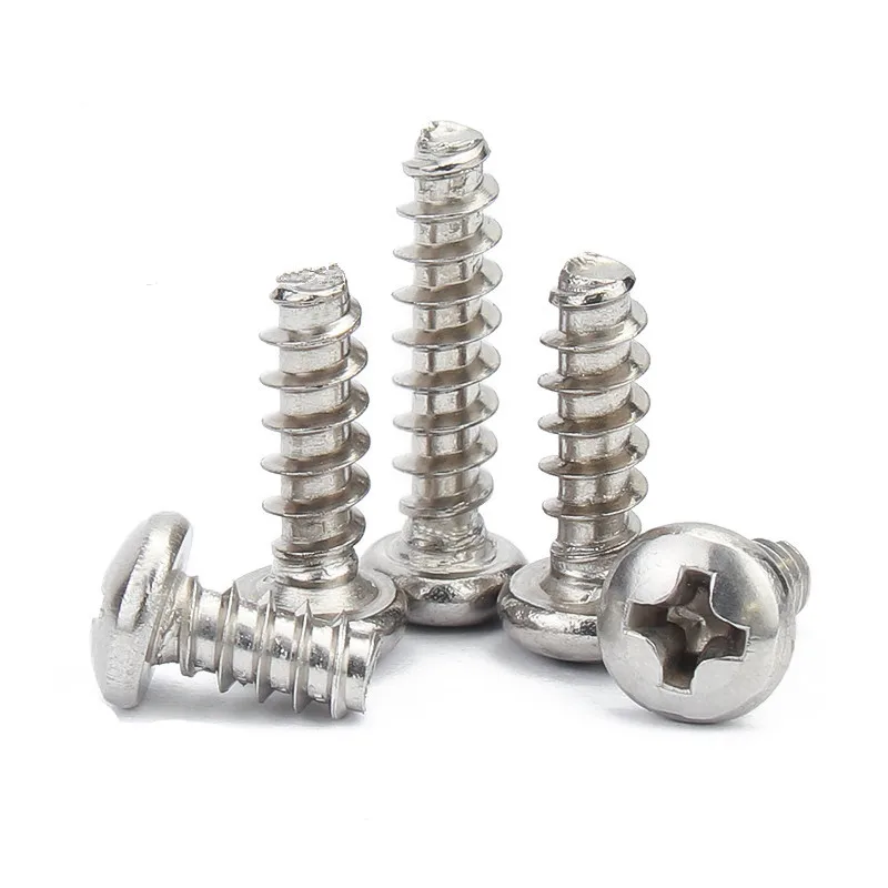 100pcs/lot M2 M2.3 M2.6 Stainless steel pan head philips self tapping screw for plastic PB