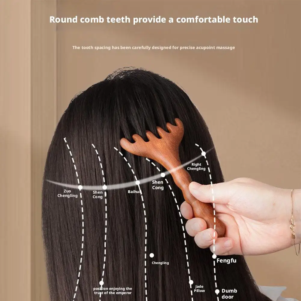 

Head Massage Comb Tool Scalp Massage Head Meridian Comb Point Massage Massage Comb Five Head Scratch Antlers Head Claws G4X5