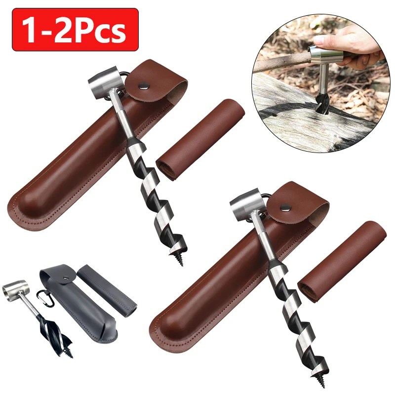 

1Pcs Auger Drill Bits Outdoor Survival Tool Camping Bushcraft Manual Hole Maker Wrench Wood Drill Core Woodworking Tool